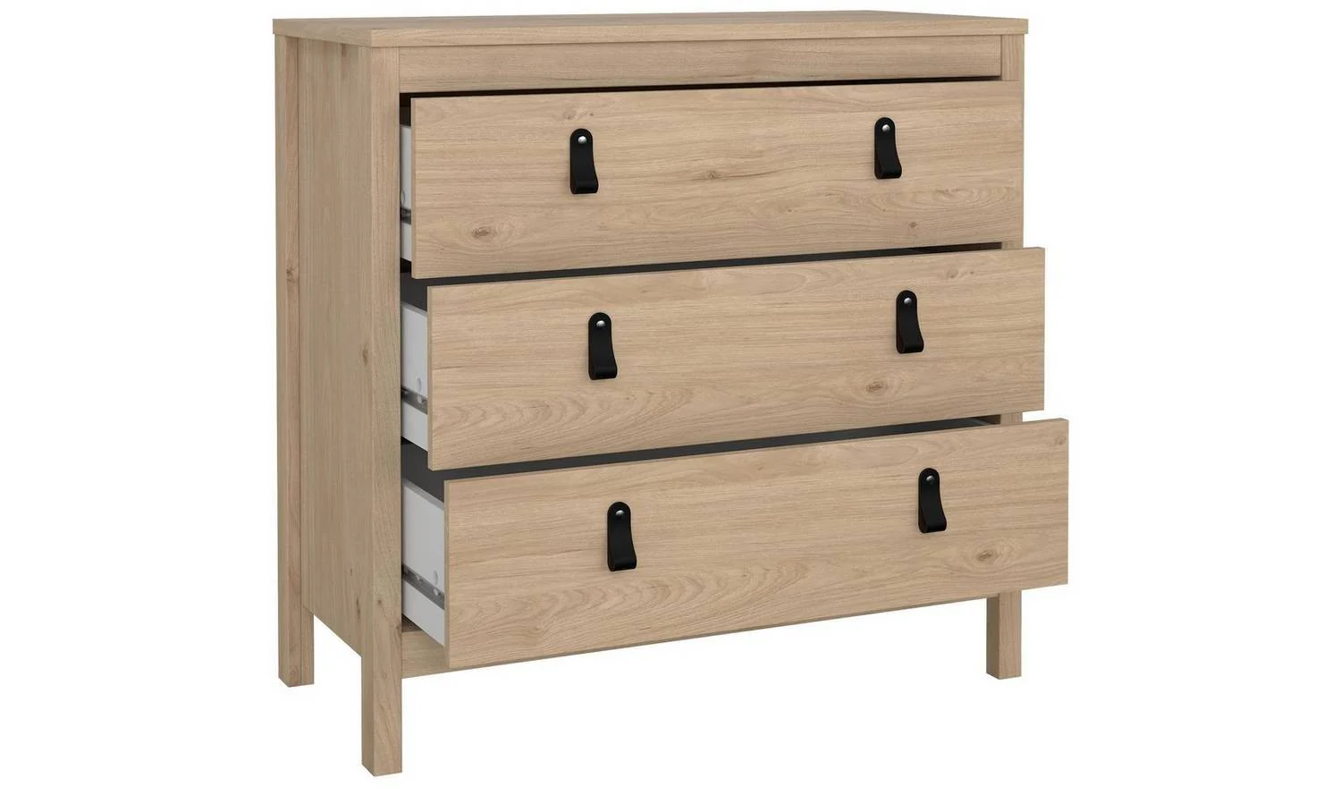 Tvilum Madrid 3 Drawer Chest Oak Storage Organiser Bedroom Furniture - Image 9