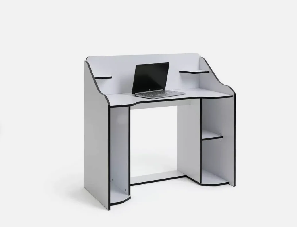 Ultimate Controller Gaming Desk Black and White Ergonomic Design - Image 3