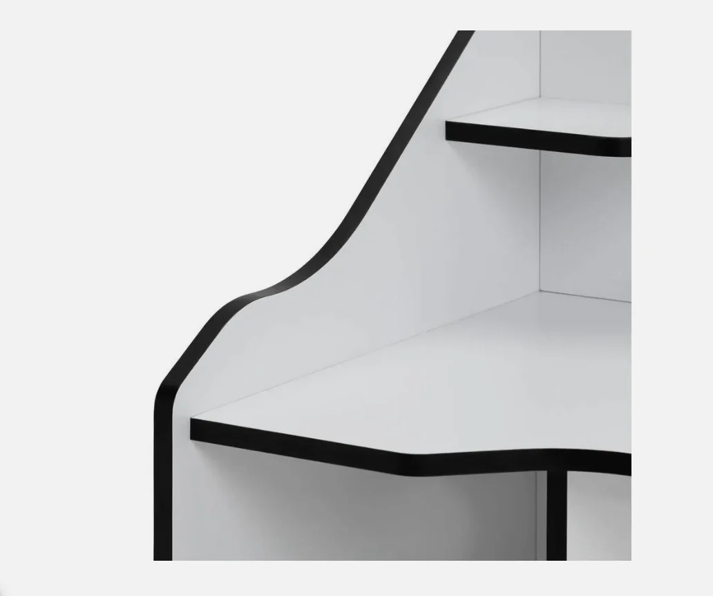 Ultimate Controller Gaming Desk Black and White Ergonomic Design - Image 4