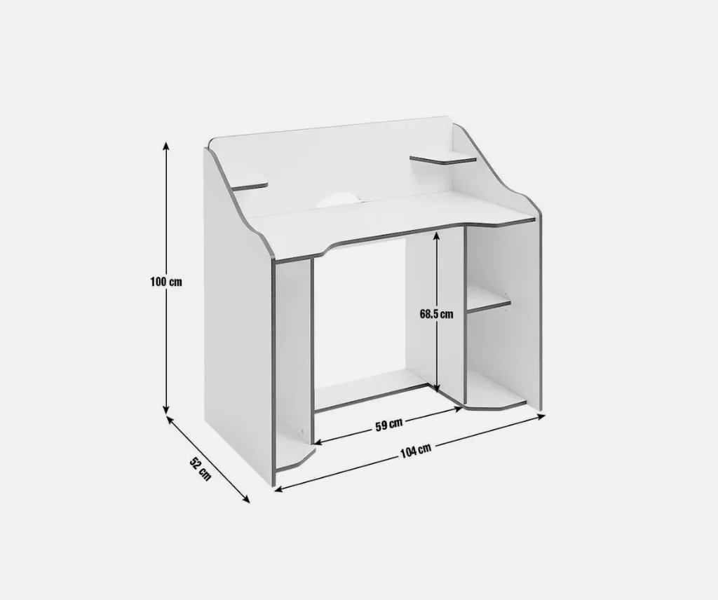 Ultimate Controller Gaming Desk Black and White Ergonomic Design - Image 7