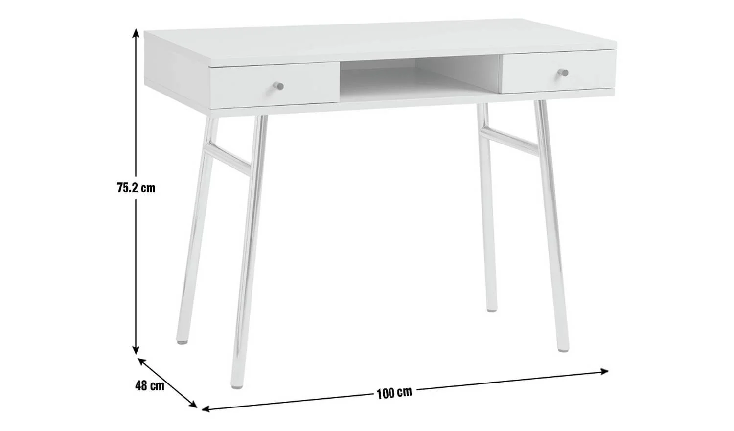 Valence 2 Drawer Office Desk Grey & Rose Gold Modern Home Office Furniture - Image 2