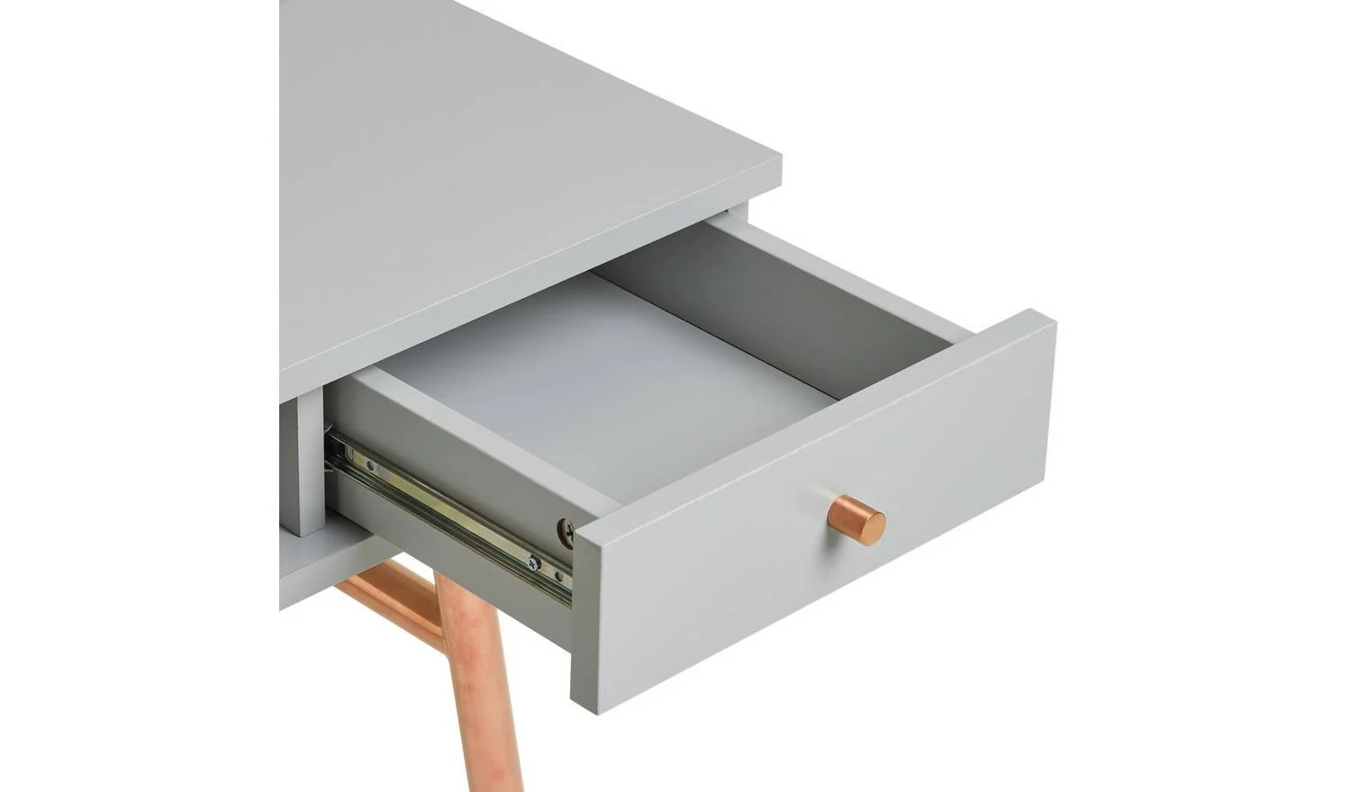 Valence 2 Drawer Office Desk Grey & Rose Gold Modern Home Office Furniture - Image 5