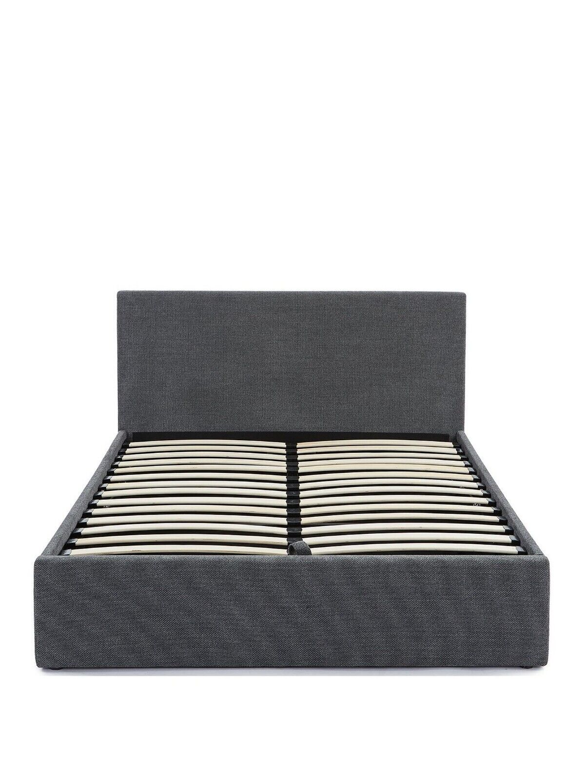 Very Home Porto King LiftUp Ottoman Bed Frame Dark Grey Textural Chenille Fabric - Image 7