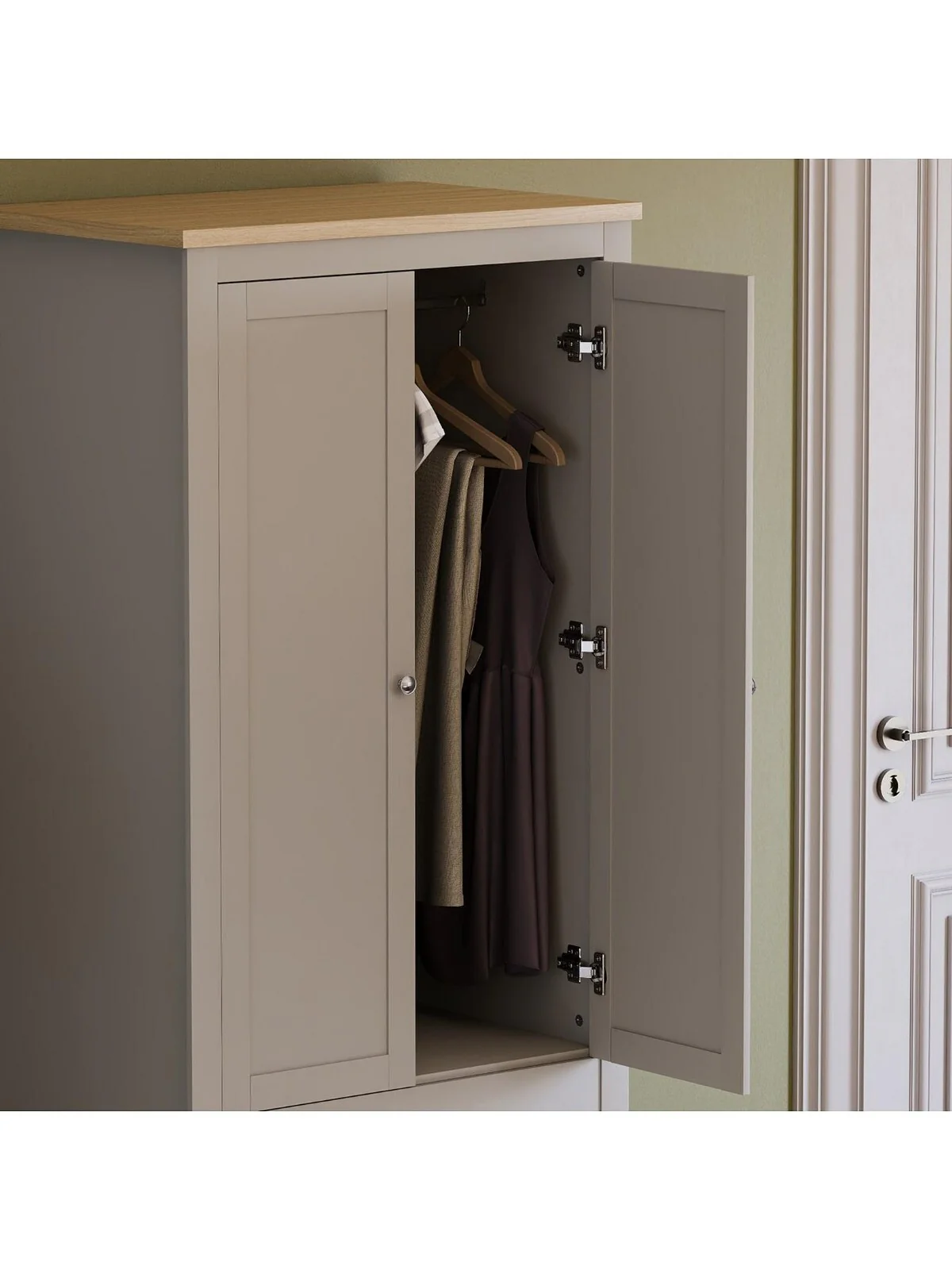 Vida Designs Arlington 2 Door 2 Drw Wardrobe Grey Functional Bedroom Furniture - Image 5