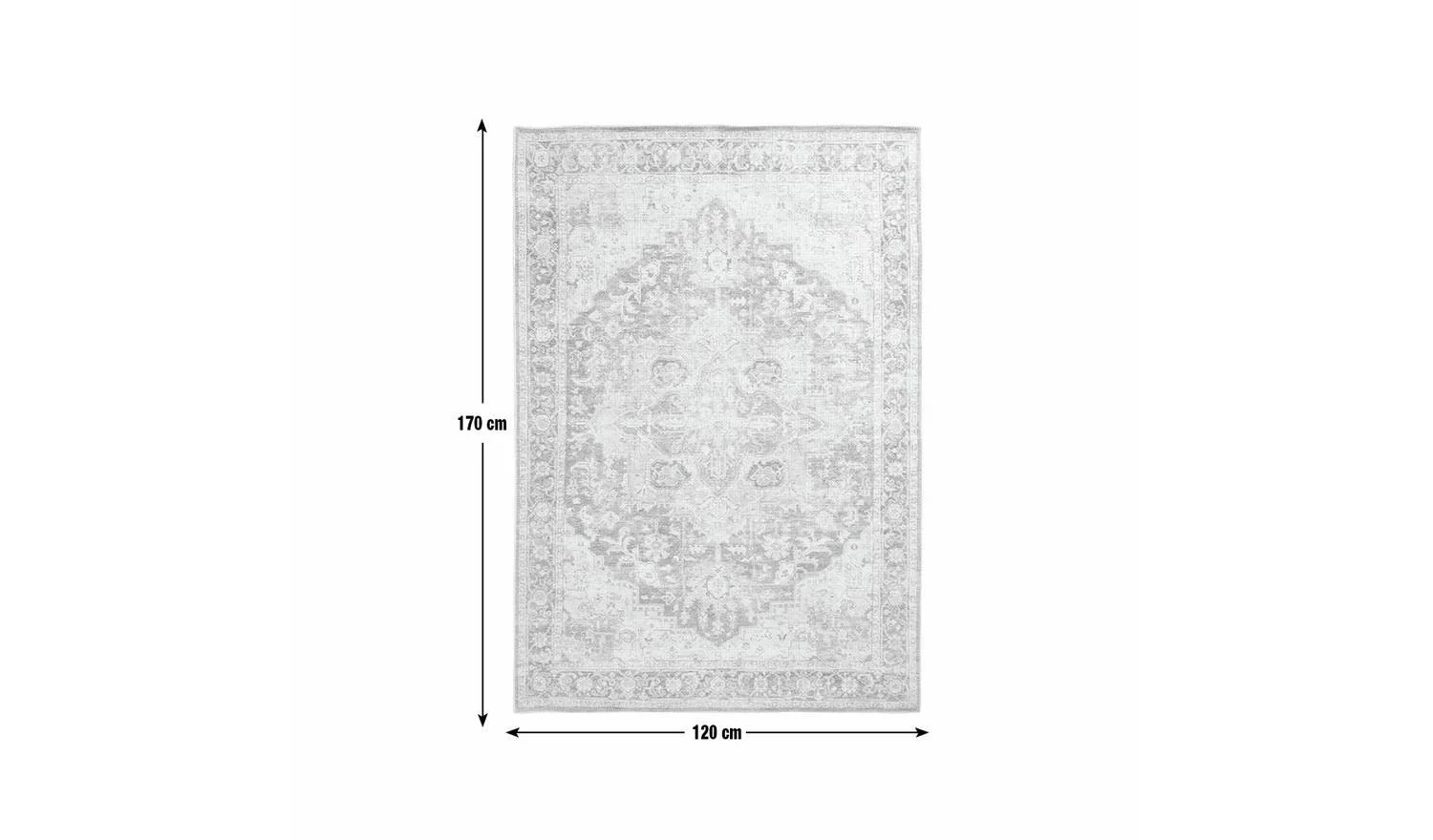 Vintage Effect Green Flatweave Rug 120x170cm Distressed Living Room Floor - Image 5