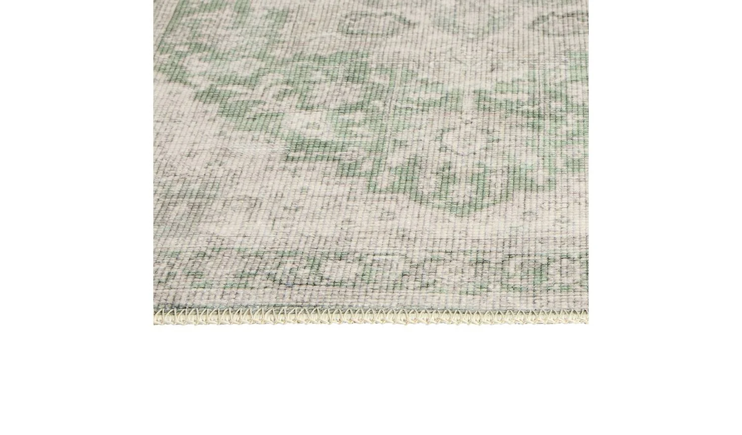Vintage Effect Green Flatweave Rug - 160x230cm - Image 3