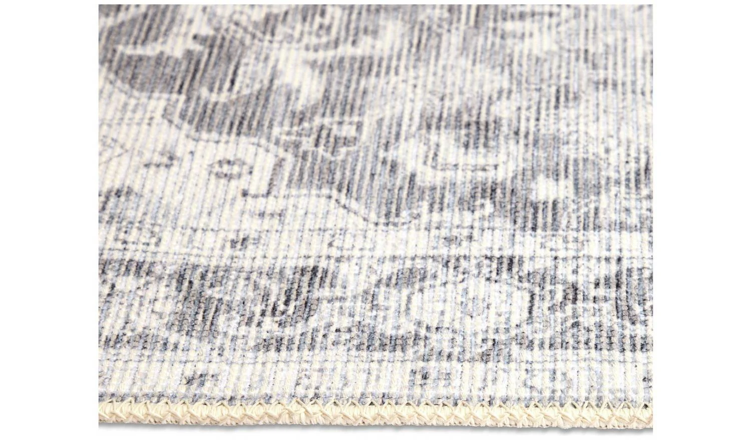 Vintage Effect Grey Flatweave Rug 120x170cm Distressed Living Room Floor - Image 3