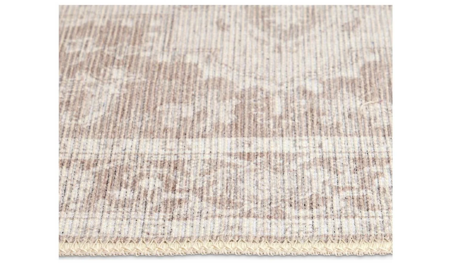Vintage Effect Neutral Flatweave Rug 120x170cm Distressed Living Room - Image 3