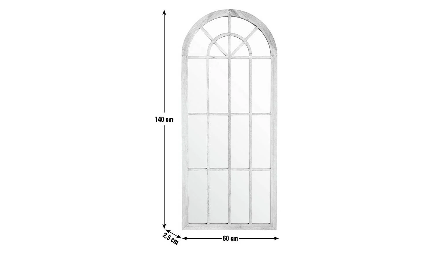 White Window Full Length Arch Wall Mirror 140x60cm Modern Hallway Decor - Image 4