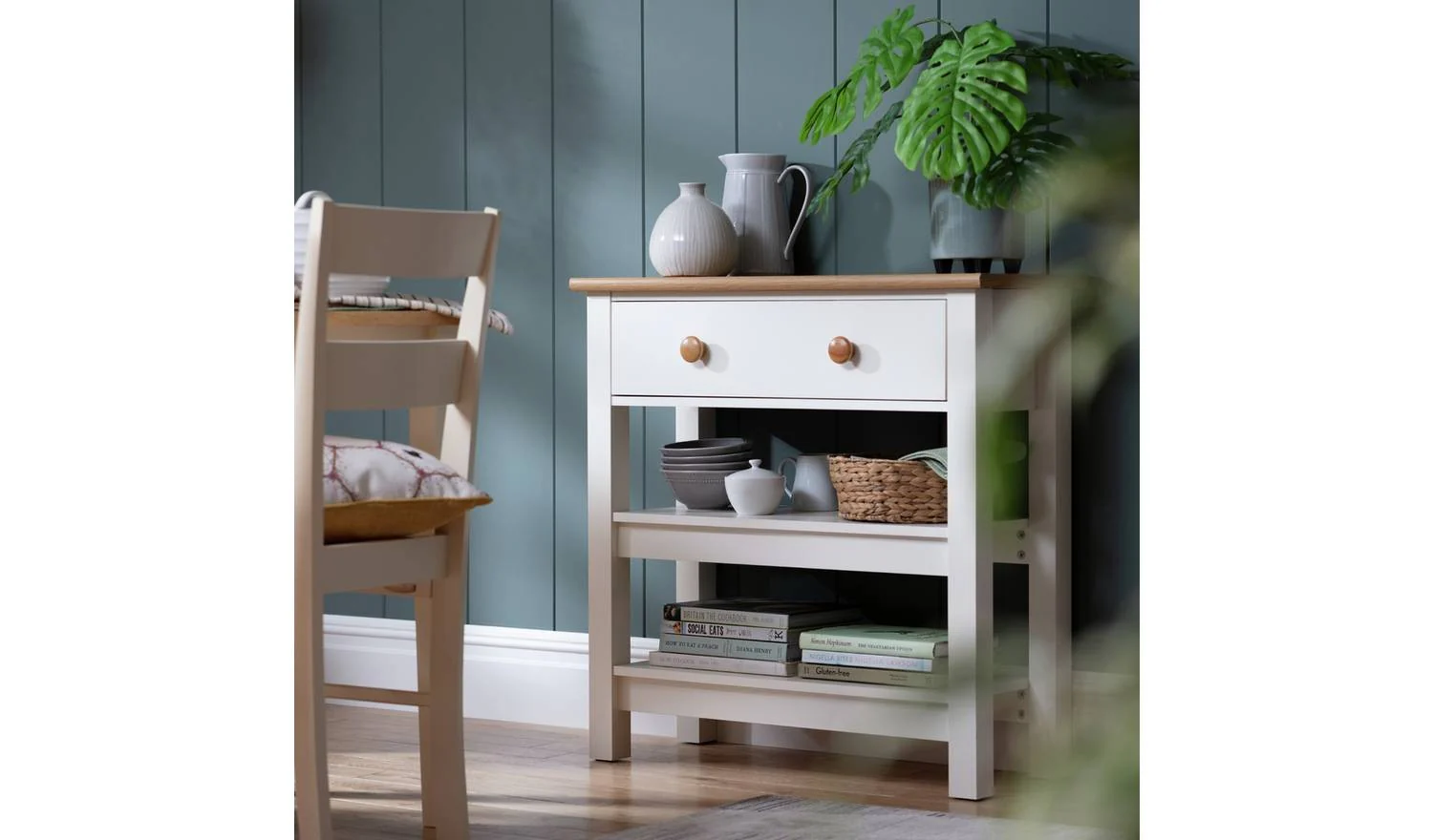 Winchester 1 Drawer Console Table Cream Hallway Entryway Furniture Storage - Image 3