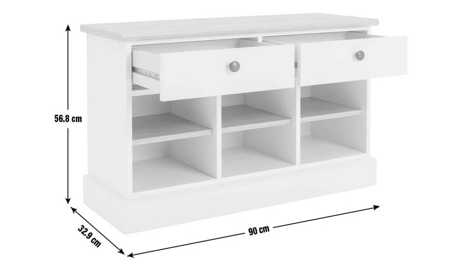 Winchester Shoe Storage Bench - Cream - Image 9