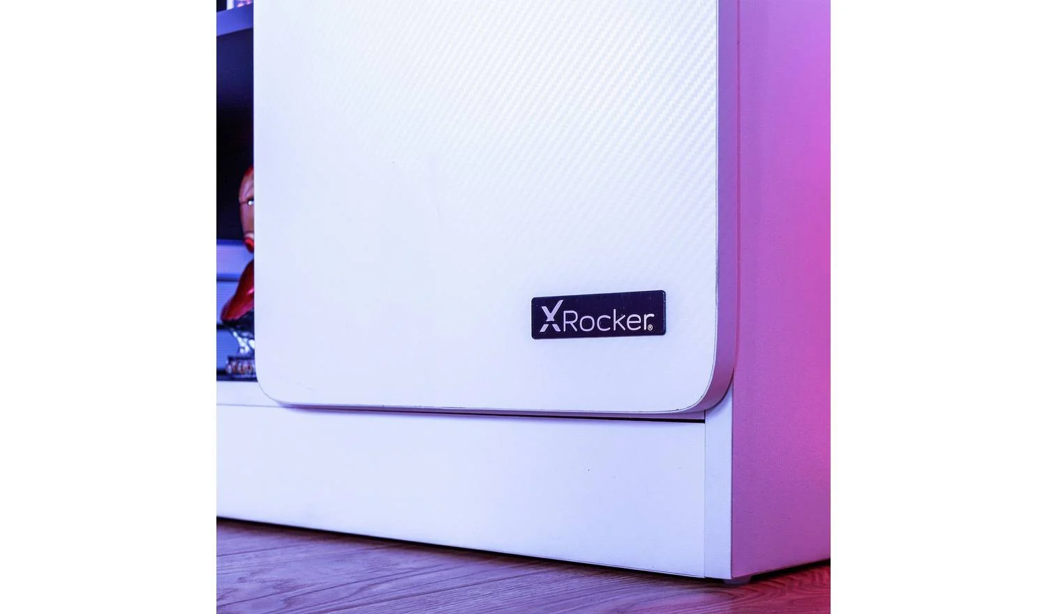 X Rocker Carbon Tek LED Media Unit White Modern Entertainment Centre - Image 2