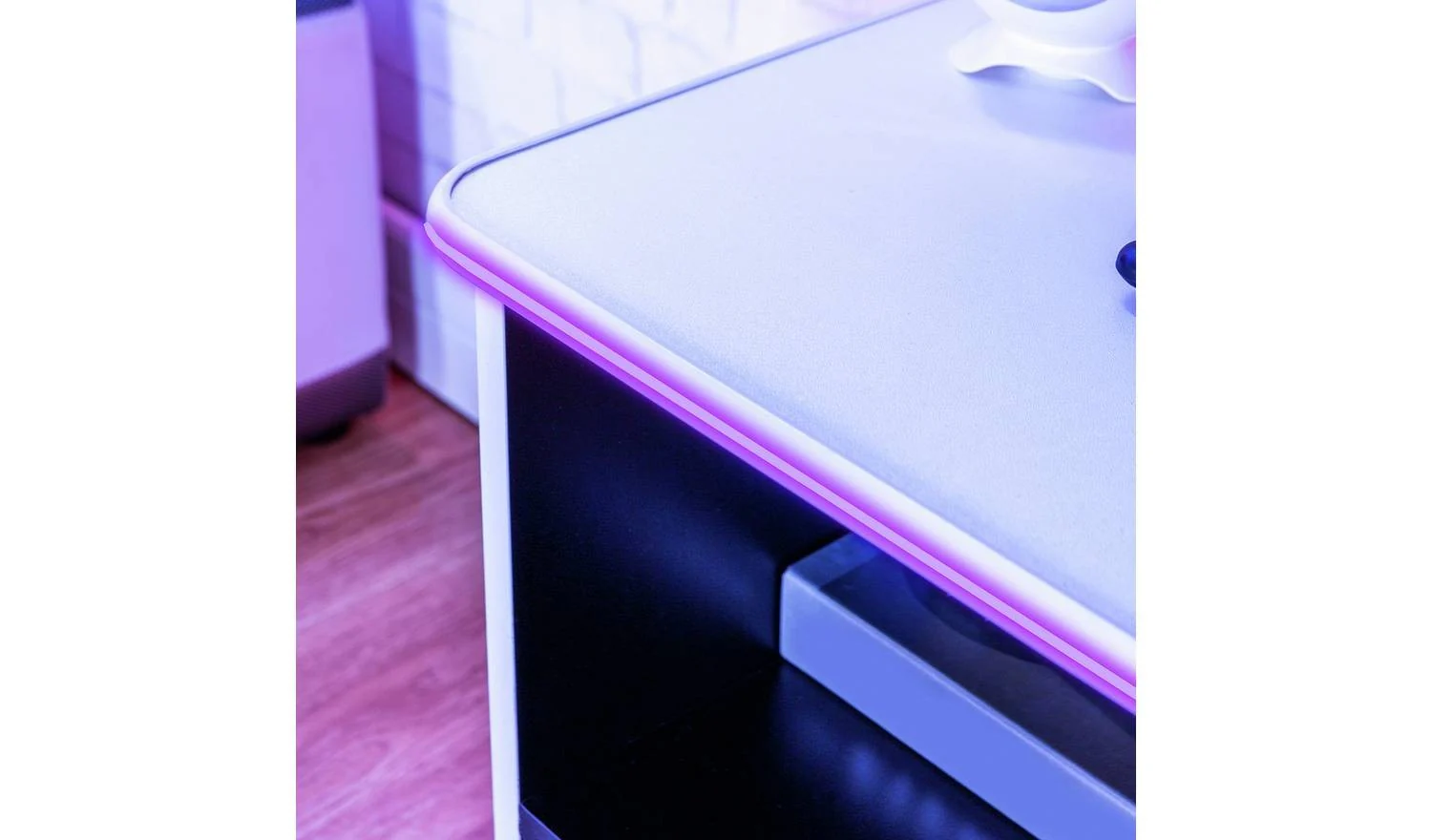 X Rocker Carbon Tek LED Media Unit White Modern Entertainment Centre - Image 4