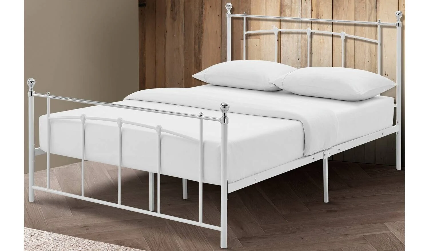 Yani Double Metal Bed Frame White Bedroom Furniture Industrial - Image 2
