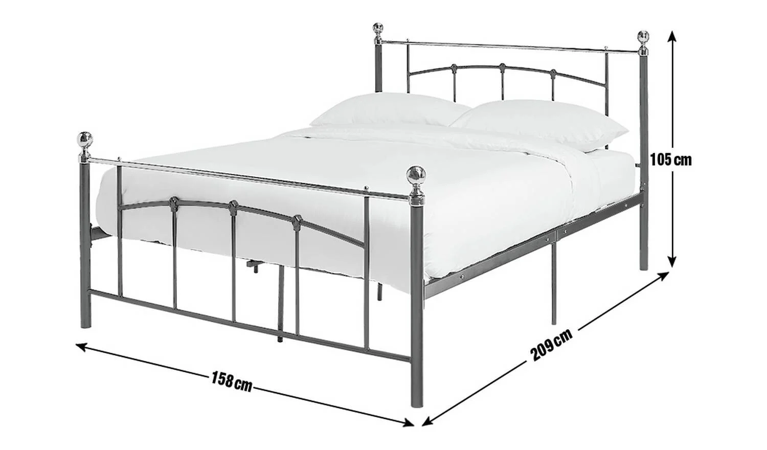 Yani Kingsize Metal Bed Frame White Modern Bedroom Furniture - Image 9