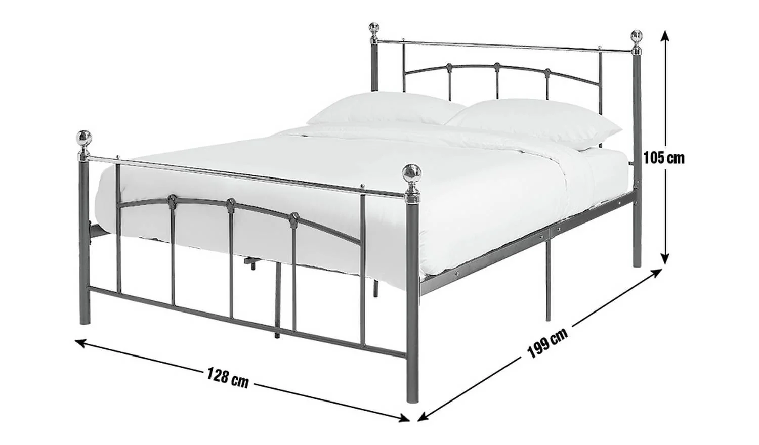 Yani Small Double Metal Bed Frame Black Industrial Style Bedroom - Image 8