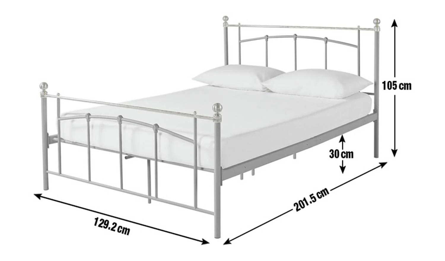 Yani Small Double Metal Bed Frame White Modern Bedroom Furniture - Image 9