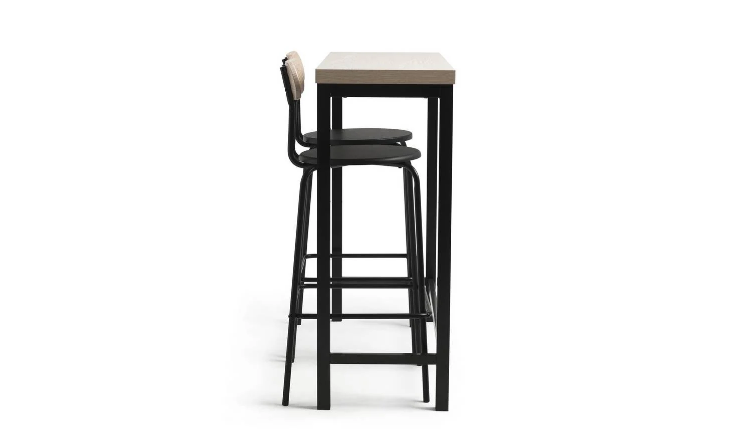 Zayn Black Bar Table & 2 Black Chairs For Small Spaces UK - Image 7